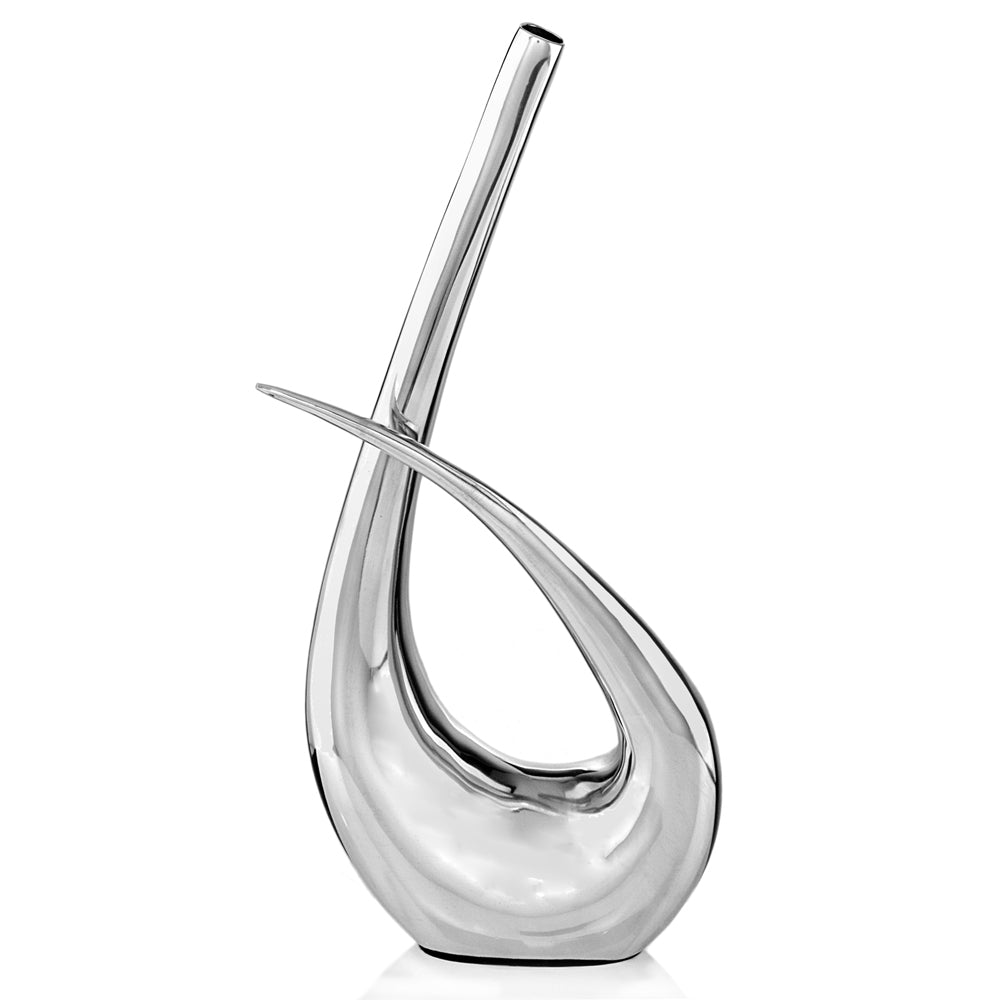 20" Aluminum Silver Modern Abstract Table Vase LuxuryLifeWay Online Store