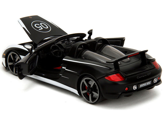 Porsche Carrera GT Convertible #05 Black with White Graphics "Hyper-Spec" Series 1/24 Diecast Model Car by Jada LuxuryLifeWay Online Store