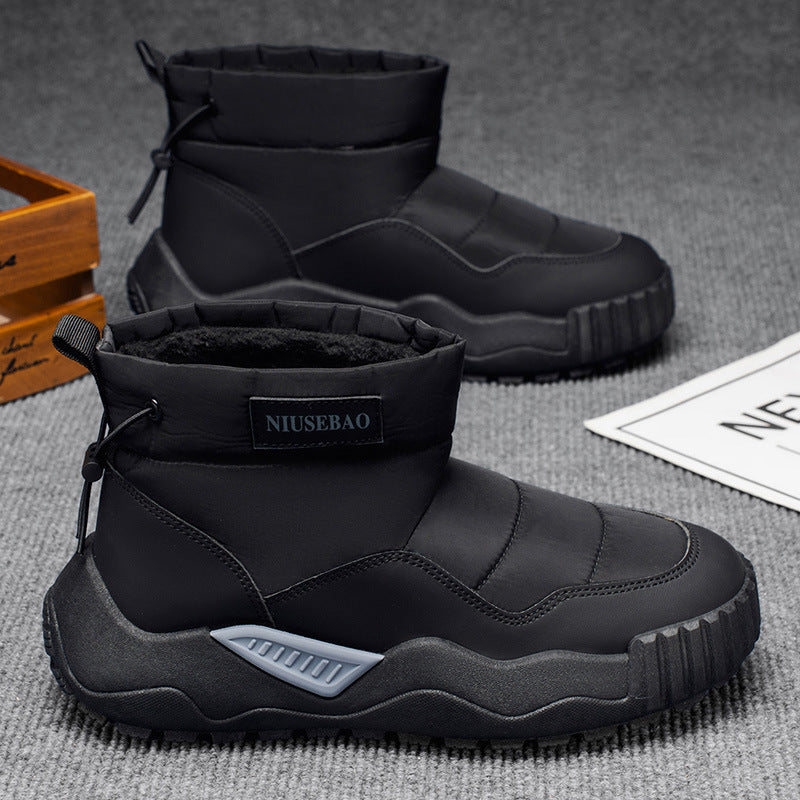 Warm Outdoor Casual Cotton Boots Stylish Mid-top Warm Men's Shoes Best YouTube Store