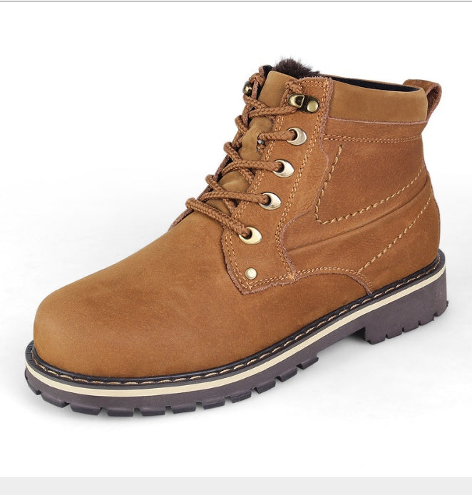 New Martin boots men Large size outdoor warm high help plus velvet large size leather Martin boots Best YouTube Store