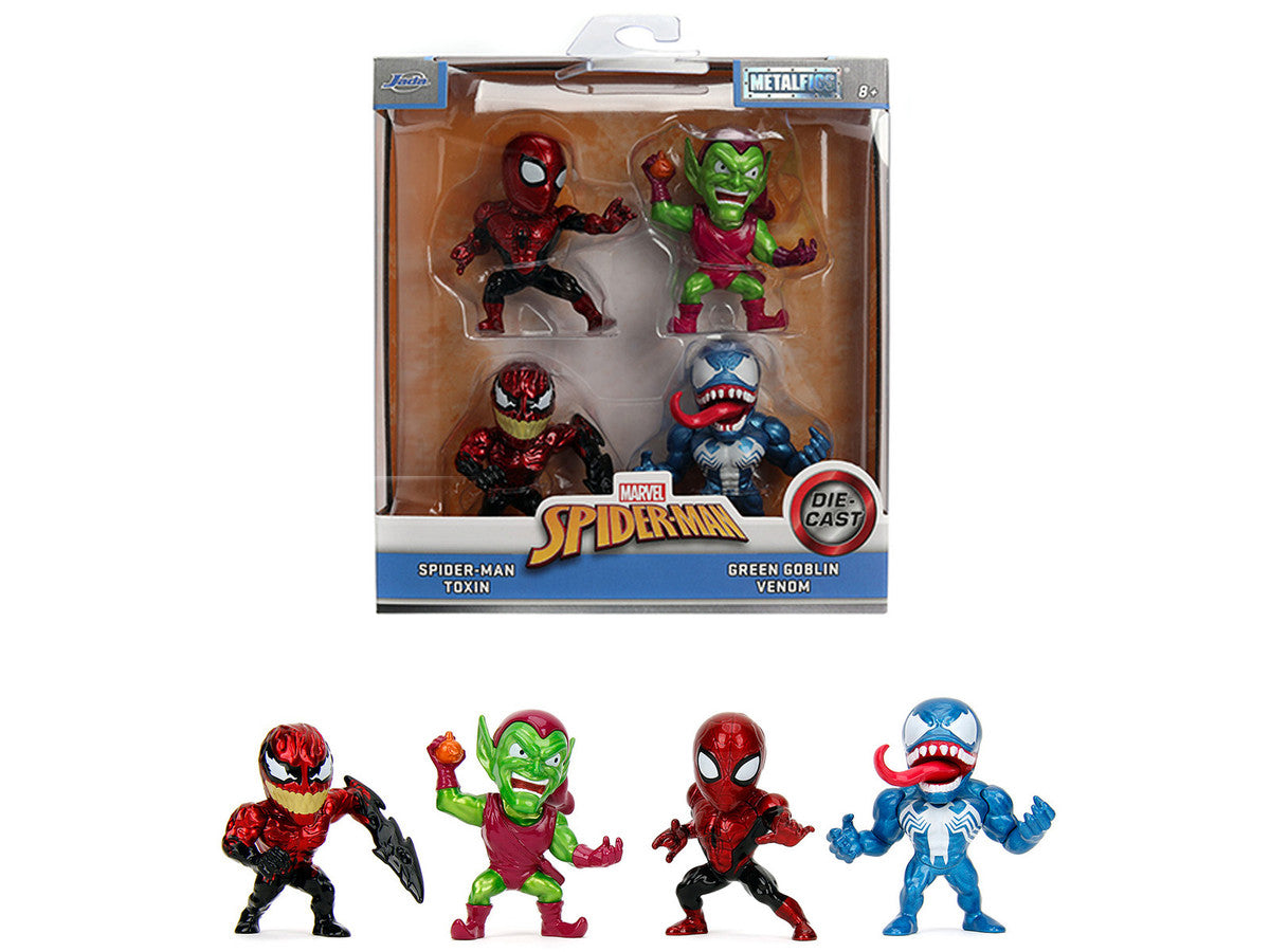 Set of 4 Diecast Figures "Spider-Man" "Metalfigs" Series Diecast Models by Jada LuxuryLifeWay Online Store