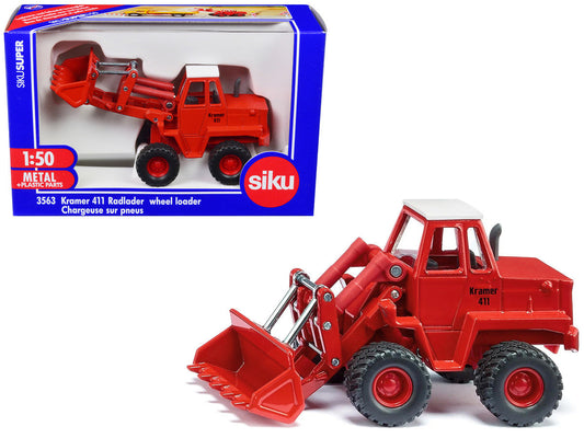Kramer 411 Wheel Loader Red with White Top 1/50 Diecast Model by Siku LuxuryLifeWay Online Store