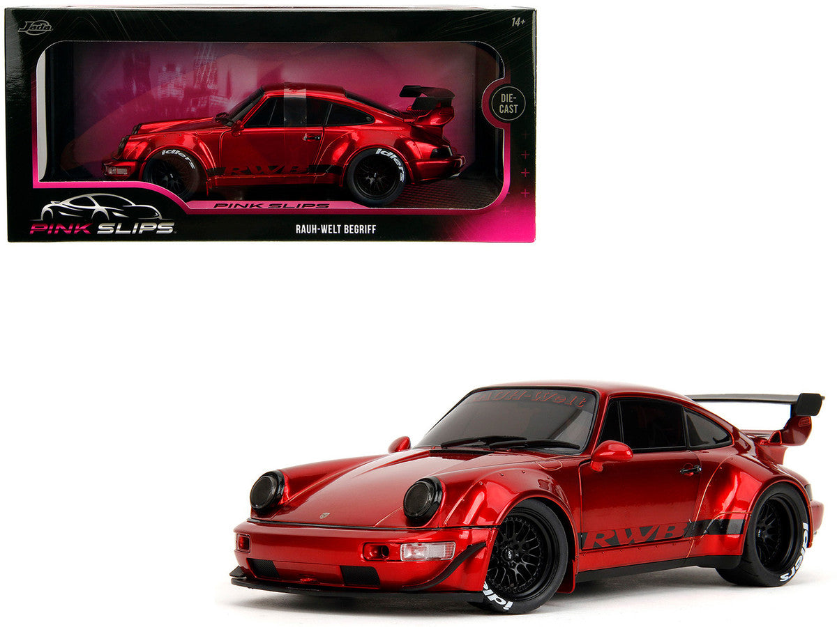 RWB Body Kit Red Metallic with Black Stripes "Pink Slips" Series 1/18 Diecast Model Car by Jada LuxuryLifeWay Online Store