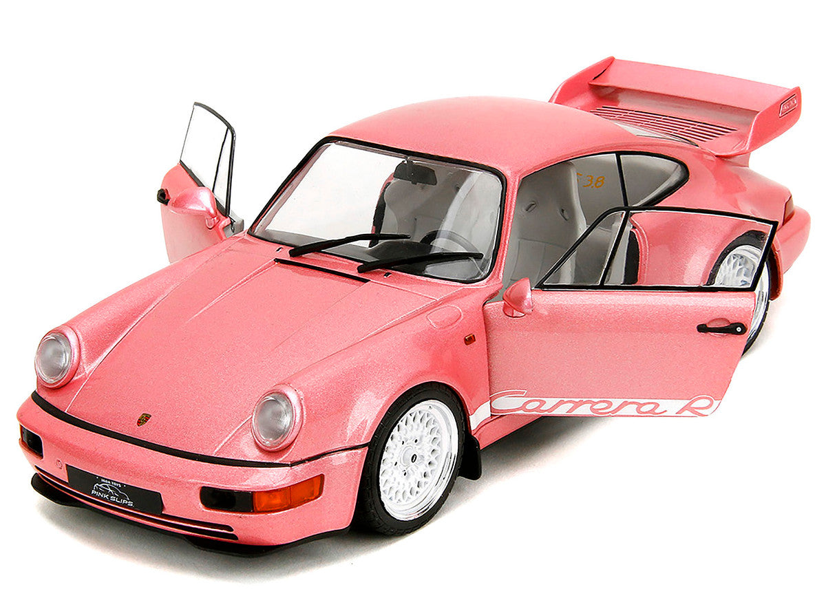 Porsche 911 Carrera RS (964) Pink Metallic with White Stripes "Pink Slips" Series 1/18 Diecast Model Car by Jada LuxuryLifeWay Online Store