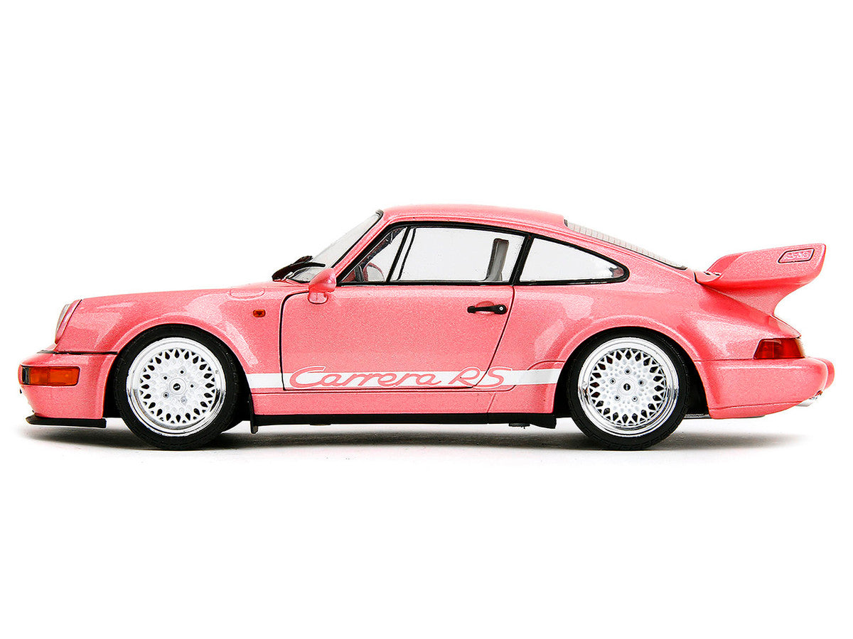 Porsche 911 Carrera RS (964) Pink Metallic with White Stripes "Pink Slips" Series 1/18 Diecast Model Car by Jada LuxuryLifeWay Online Store