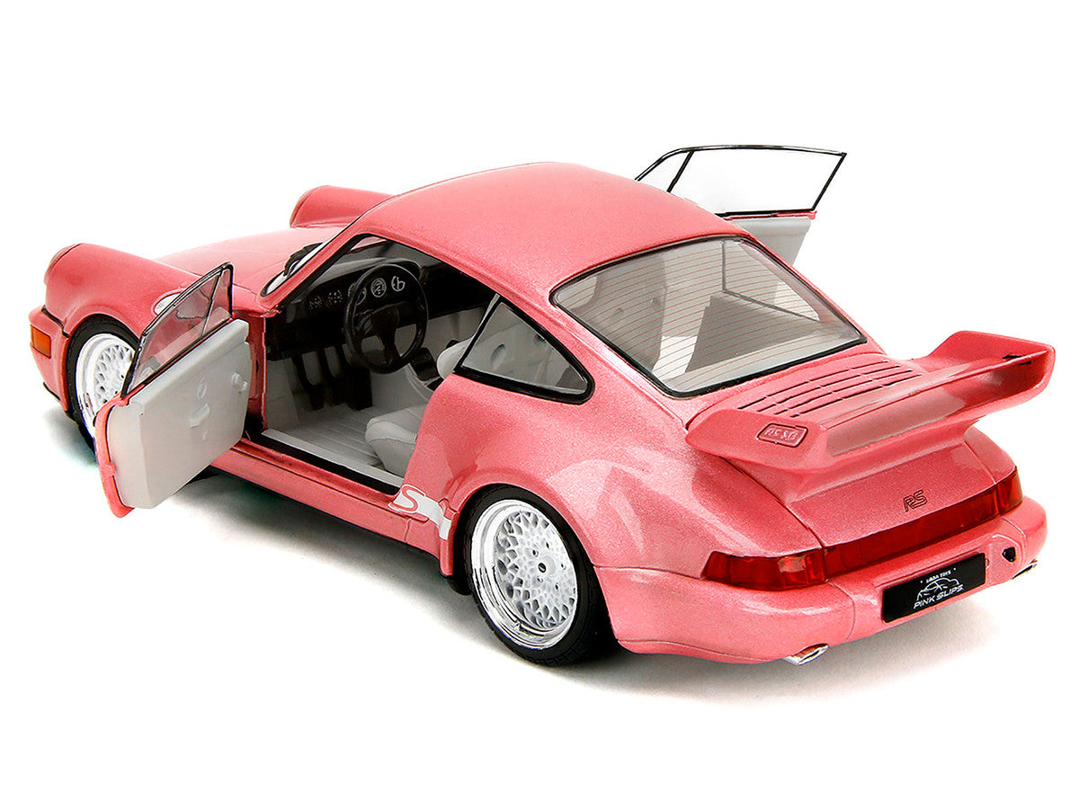 Porsche 911 Carrera RS (964) Pink Metallic with White Stripes "Pink Slips" Series 1/18 Diecast Model Car by Jada LuxuryLifeWay Online Store
