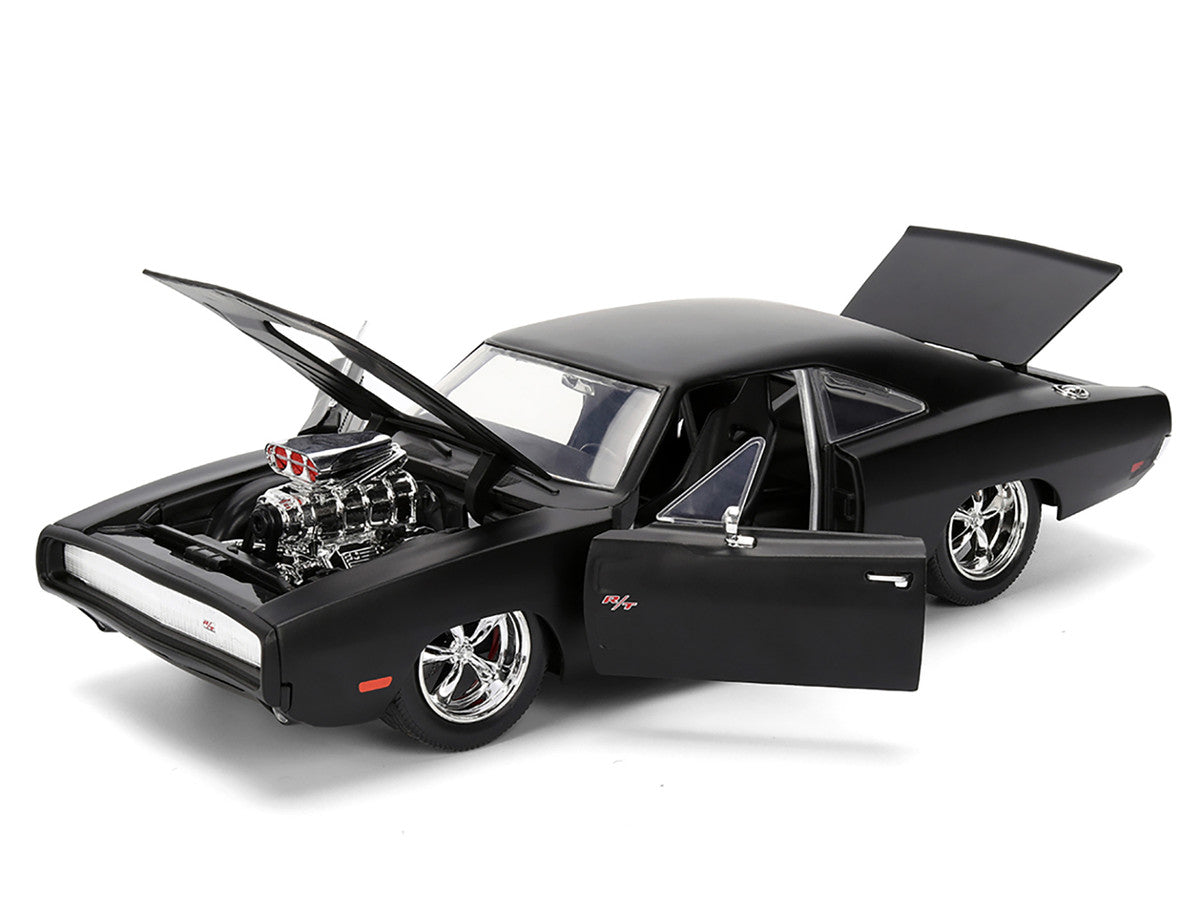 1970 Dodge Charger R/T Matt Black "Fast & Furious" (2009) Movie "Fast & Furious" Series 1/24 Diecast Model Car by Jada LuxuryLifeWay Online Store