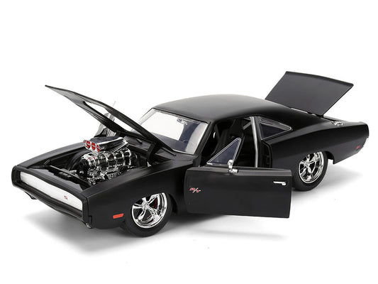 1970 Dodge Charger R/T Matt Black "Fast & Furious" (2009) Movie "Fast & Furious" Series 1/24 Diecast Model Car by Jada LuxuryLifeWay Online Store