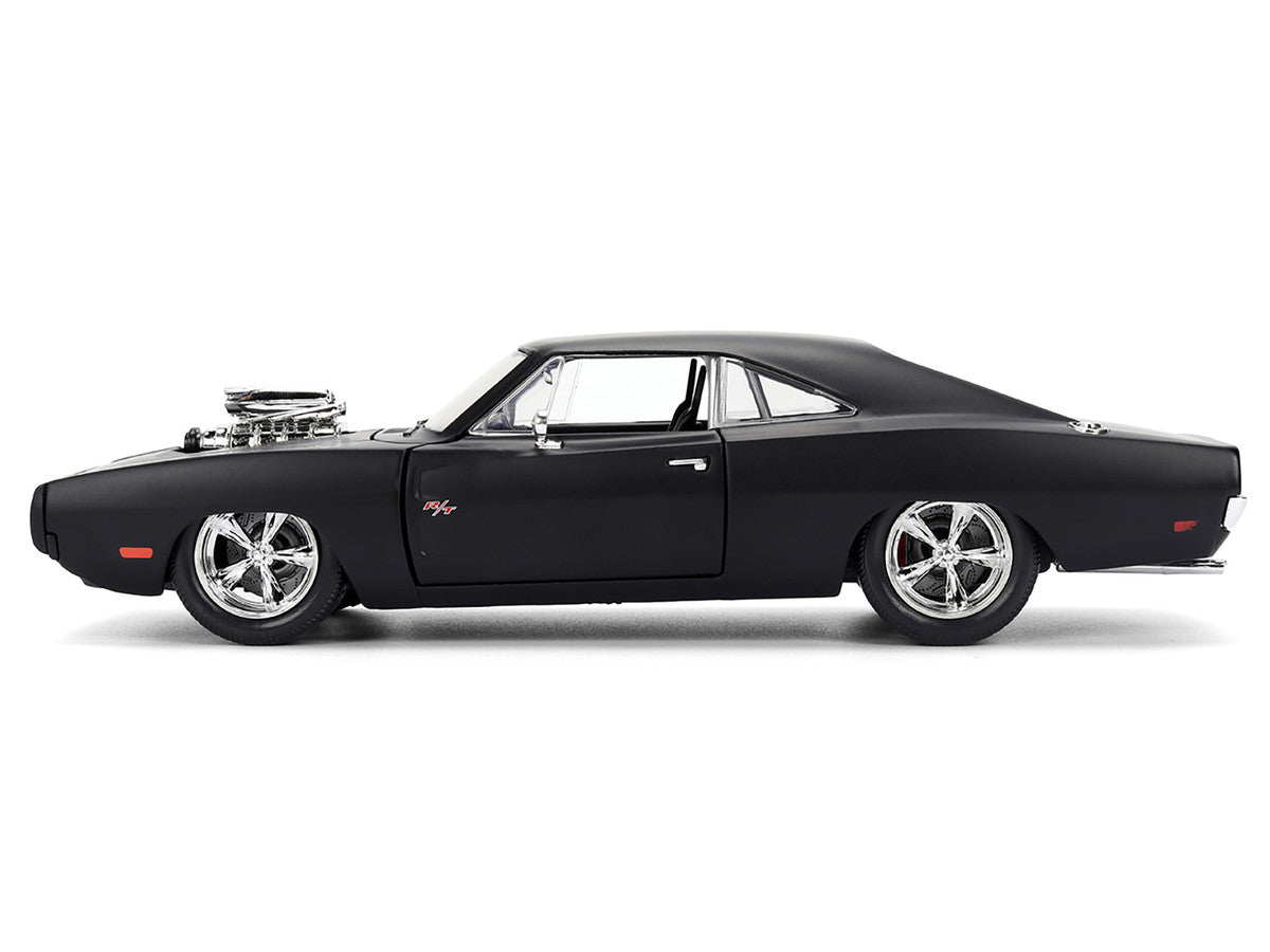 1970 Dodge Charger R/T Matt Black "Fast & Furious" (2009) Movie "Fast & Furious" Series 1/24 Diecast Model Car by Jada LuxuryLifeWay Online Store