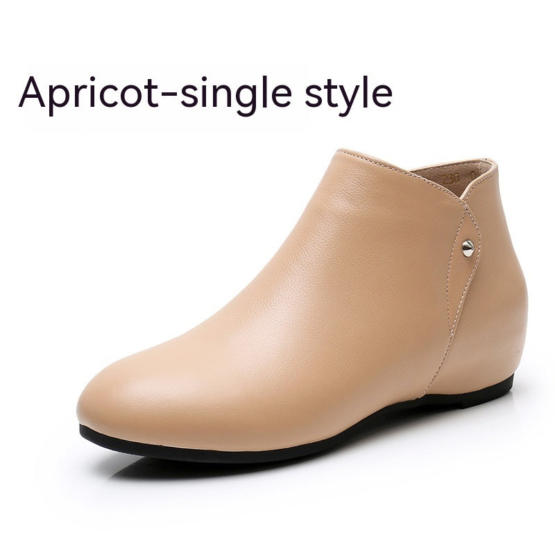 Genuine Leather Deep Mouth Flat Shoes Women LadyShow.Store
