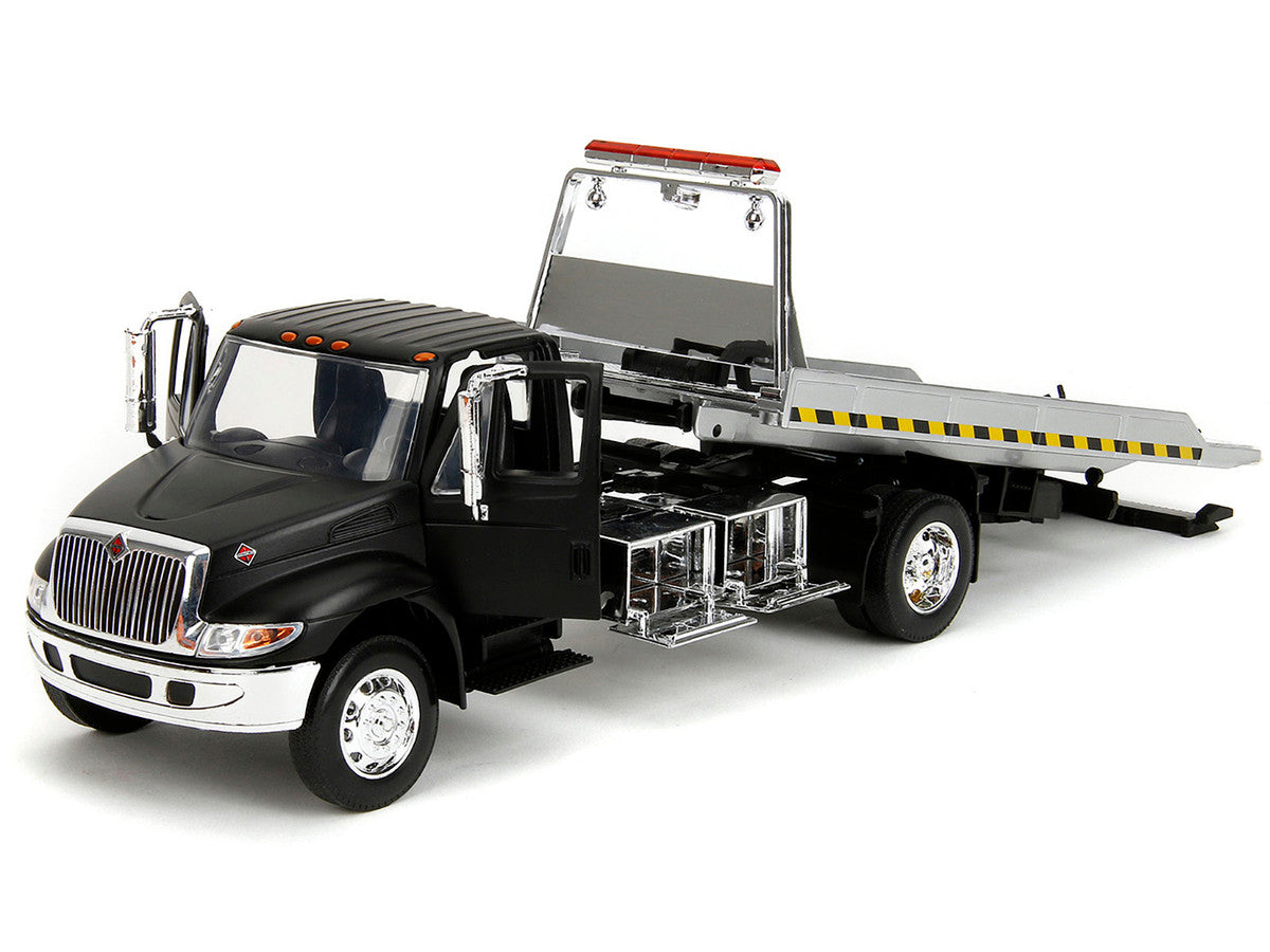International DuraStar 4400 Flatbed Tow Truck Matt Black 1/24 Diecast Model Car by Jada LuxuryLifeWay Online Store