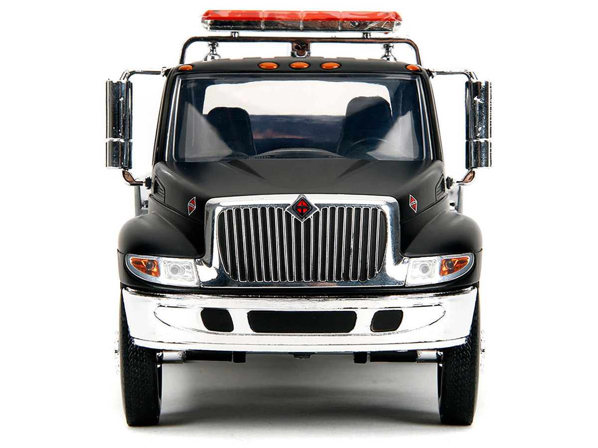 International DuraStar 4400 Flatbed Tow Truck Matt Black 1/24 Diecast Model Car by Jada LuxuryLifeWay Online Store