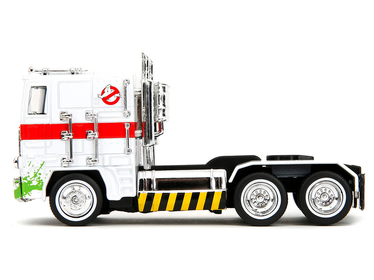 G1 Autobot Optimus Prime Truck White with Robot on Chassis from "Transformers" TV Series - "Ghostbusters" (1984) Movie Crossover "Hollywood Rides" Series Diecast Model by Jada LuxuryLifeWay Online Store