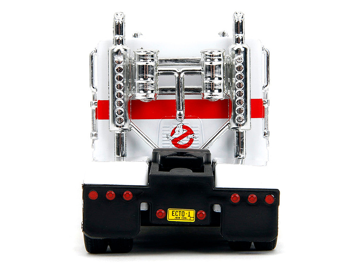 G1 Autobot Optimus Prime Truck White with Robot on Chassis from "Transformers" TV Series - "Ghostbusters" (1984) Movie Crossover "Hollywood Rides" Series Diecast Model by Jada LuxuryLifeWay Online Store