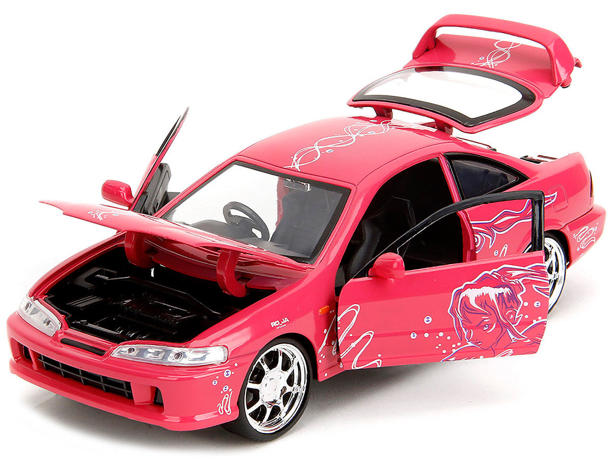 1995 Honda Integra Type R Pink with Graphics "Fast & Furious Remix" Series 1/24 Diecast Model Car by Jada LuxuryLifeWay Online Store