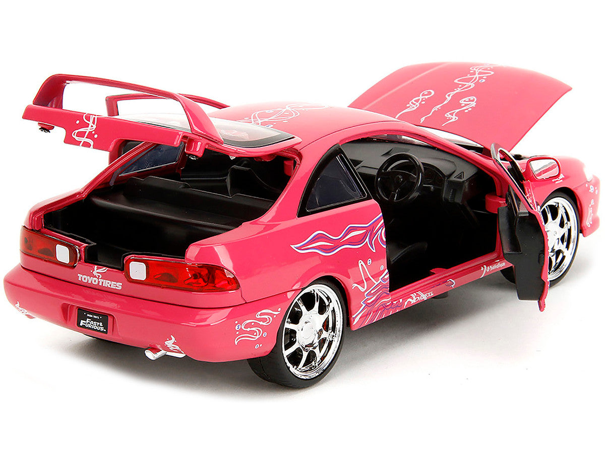 1995 Honda Integra Type R Pink with Graphics "Fast & Furious Remix" Series 1/24 Diecast Model Car by Jada LuxuryLifeWay Online Store