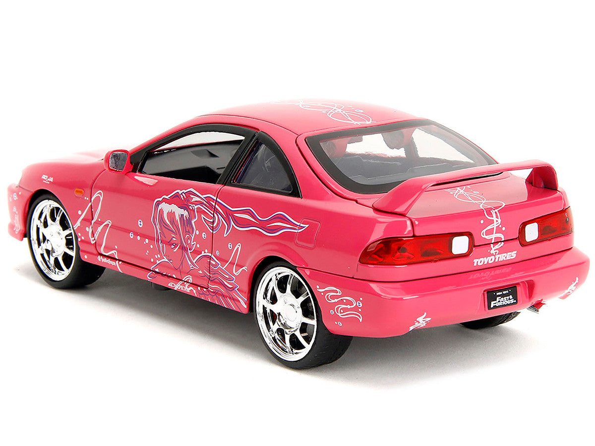 1995 Honda Integra Type R Pink with Graphics "Fast & Furious Remix" Series 1/24 Diecast Model Car by Jada LuxuryLifeWay Online Store