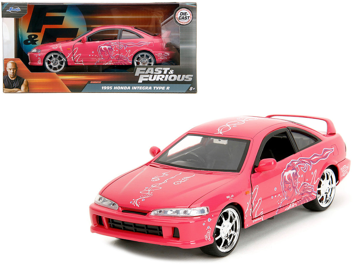 1995 Honda Integra Type R Pink with Graphics "Fast & Furious Remix" Series 1/24 Diecast Model Car by Jada LuxuryLifeWay Online Store
