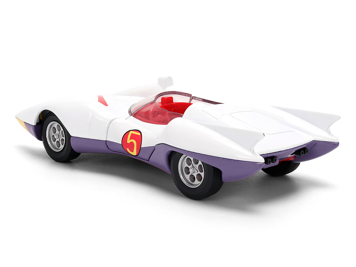 Mach 5 White with Red Stripes and Interior "Speed Racer" (1967) TV Series "Anime Hollywood Rides" Series 1/32 Diecast Model Car by Jada LuxuryLifeWay Online Store
