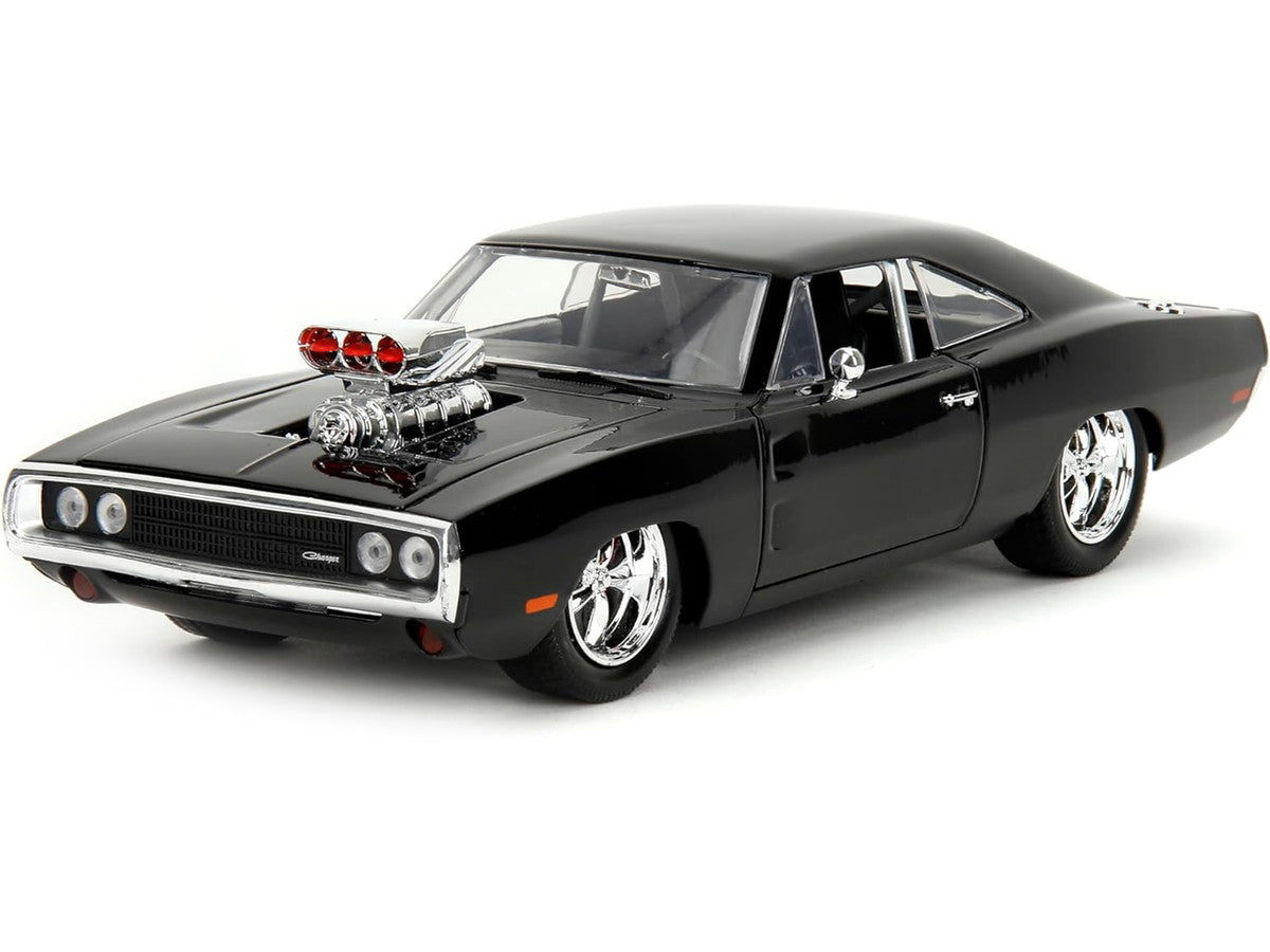 Dodge Charger R/T Black with Dom Diecast Figure "Fast & Furious" (2009) Movie "Hollywood Rides" Series 1/24 Diecast Model Car by Jada LuxuryLifeWay Online Store