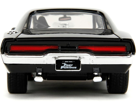 Dodge Charger R/T Black with Dom Diecast Figure "Fast & Furious" (2009) Movie "Hollywood Rides" Series 1/24 Diecast Model Car by Jada LuxuryLifeWay Online Store