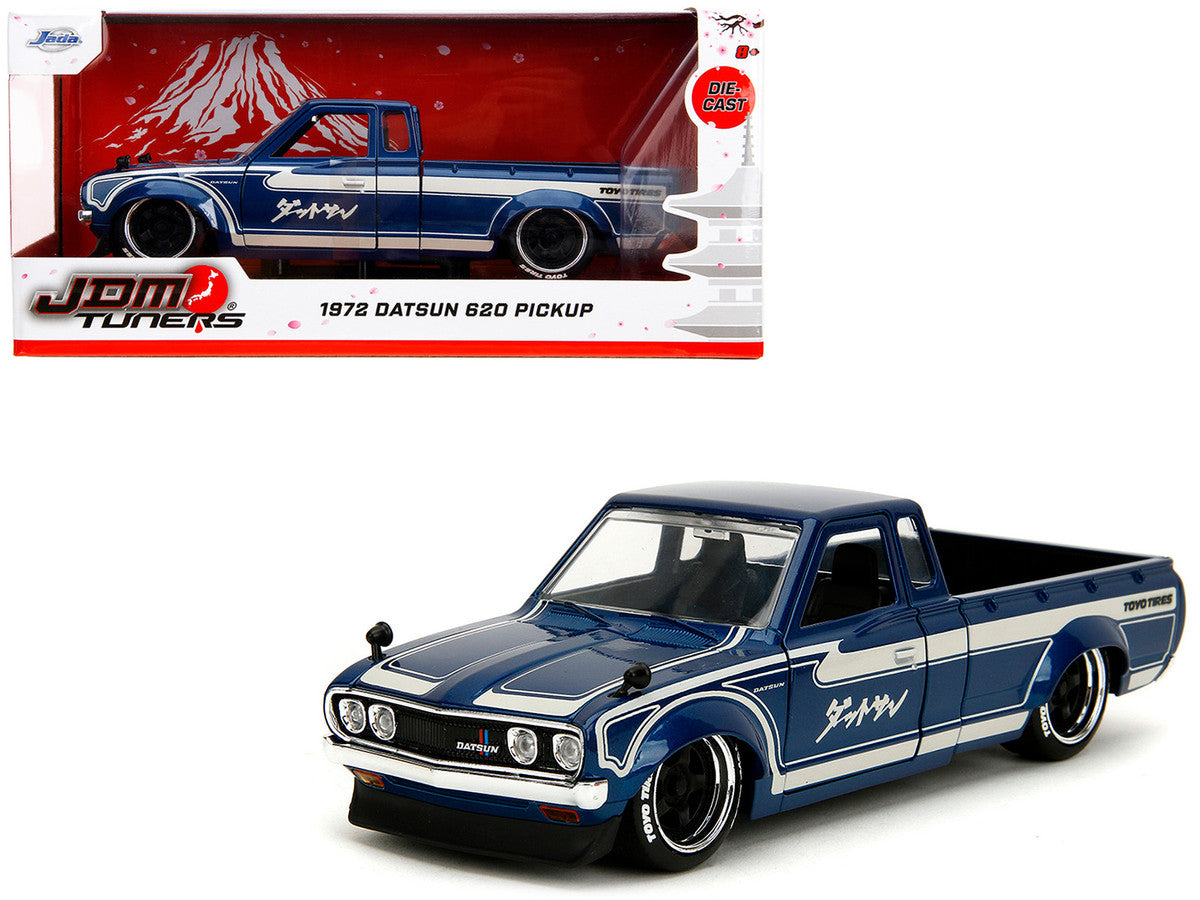 1972 Datsun 620 Pickup Truck Blue Metallic and Cream "JDM Tuners" Series 1/24 Diecast Model Car by Jada LuxuryLifeWay Online Store