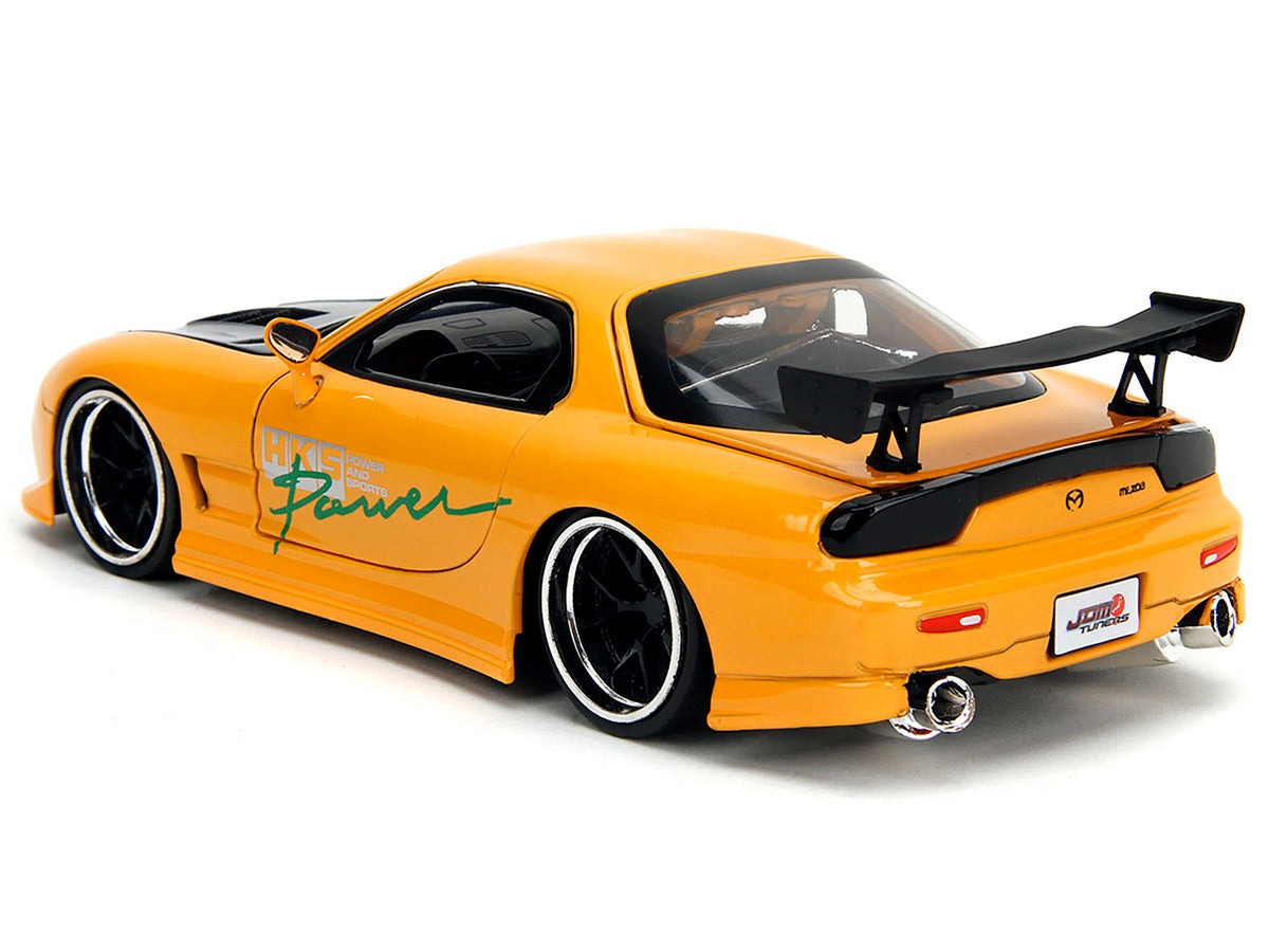 1993 Mazda RX-7 "HKS Power" Yellow with Carbon Hood "JDM Tuners" Series 1/24 Diecast Model Car by Jada LuxuryLifeWay Online Store