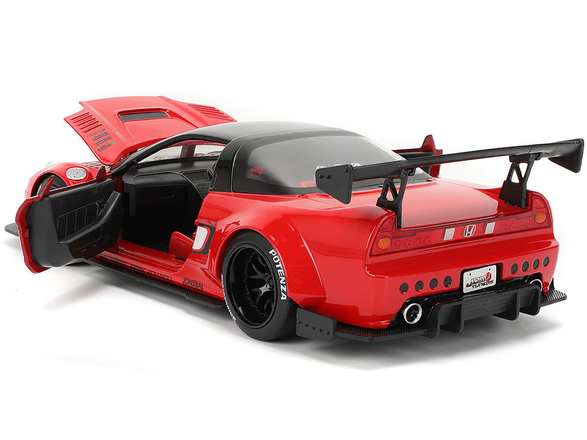 2002 Honda NSX-R RHD (Right Hand Drive) "Bridgestone" Red with Black Top and White Stripes "JDM Tuners" Series 1/24 Diecast Model Car by Jada LuxuryLifeWay Online Store