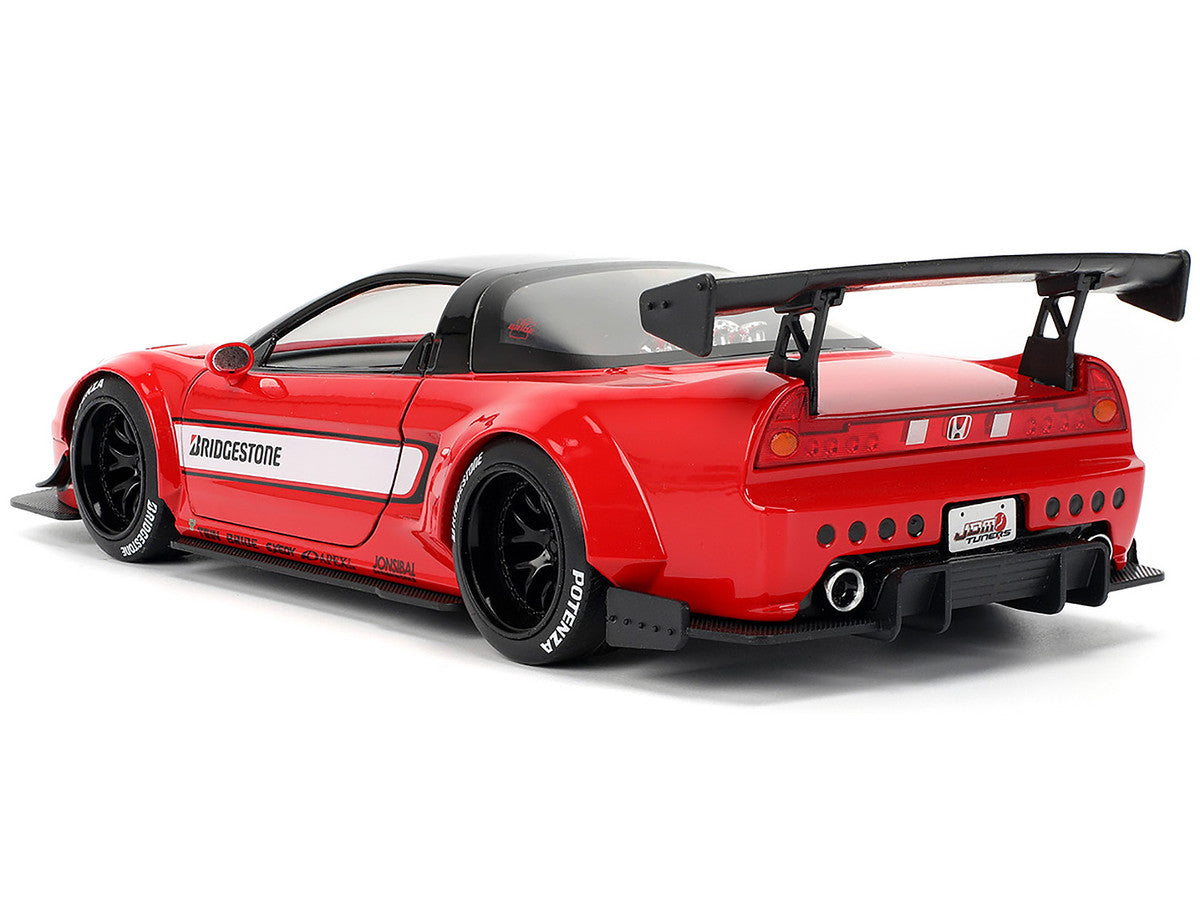2002 Honda NSX-R RHD (Right Hand Drive) "Bridgestone" Red with Black Top and White Stripes "JDM Tuners" Series 1/24 Diecast Model Car by Jada LuxuryLifeWay Online Store