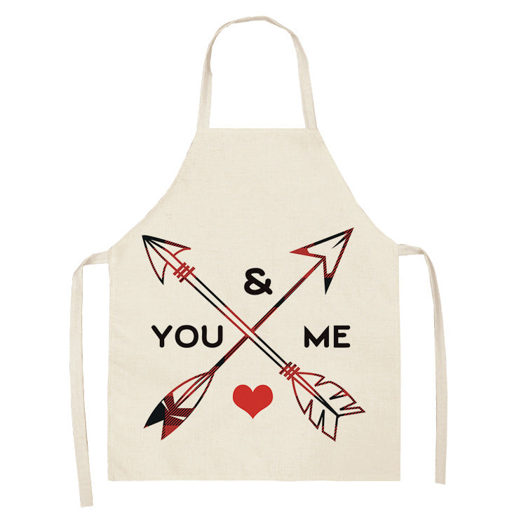 Letter Linen Apron Kitchen Stain-resistant Sleeveless Coverall PearlNestDecor.com