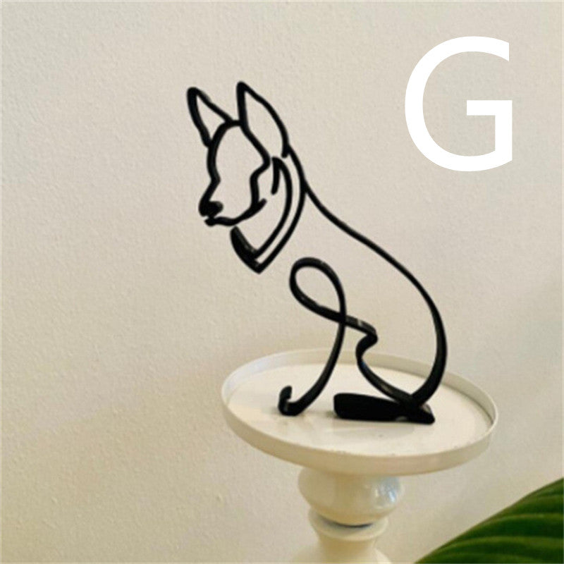 Simple Metal Dog Art Sculpture Decoration PearlNestDecor.com