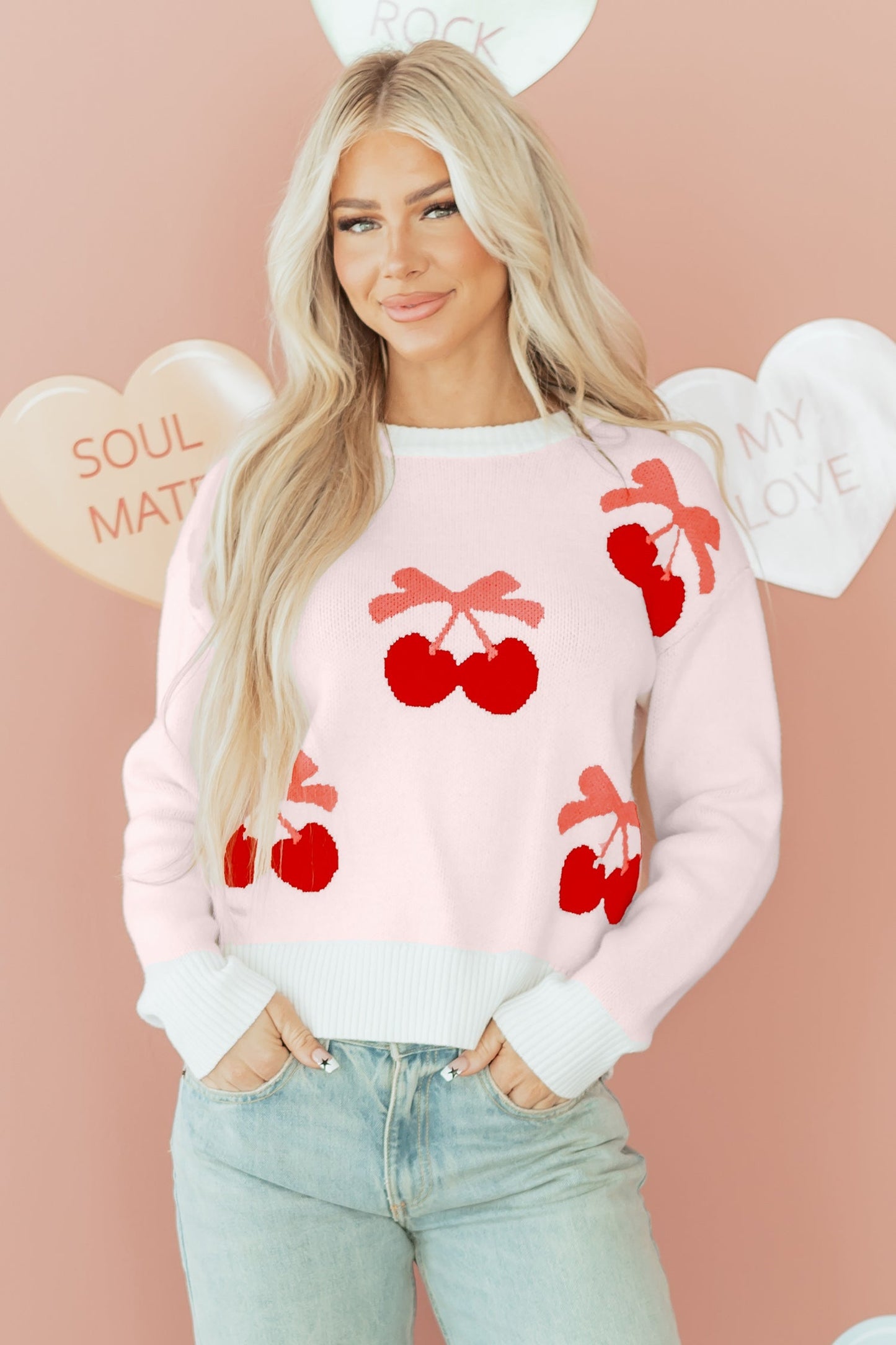 Nevaeh Pattern Drop Shoulder Sweater LuxuryLifeWay Online Store