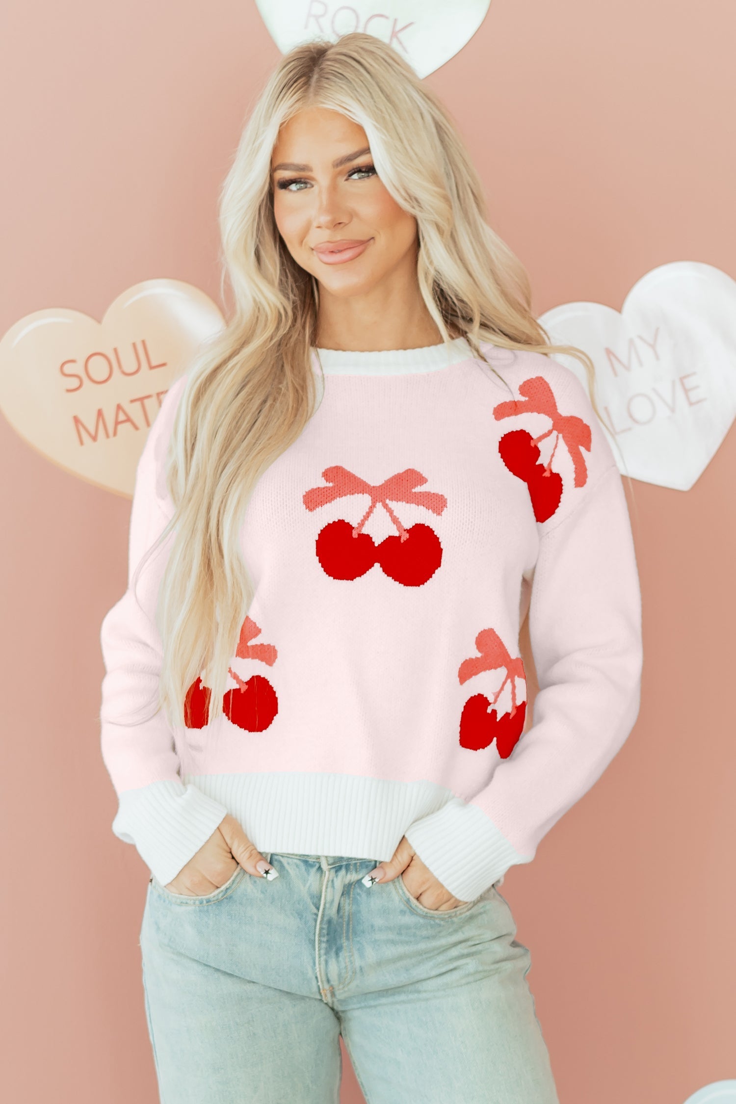 Nevaeh Pattern Drop Shoulder Sweater LuxuryLifeWay Online Store