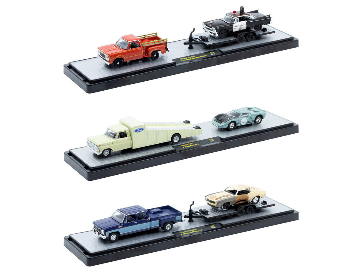 Auto Haulers Set of 3 Trucks Release 89 Limited Edition to 8000 pieces Worldwide 1/64 Diecast Models by M2 Machines LuxuryLifeWay Online Store