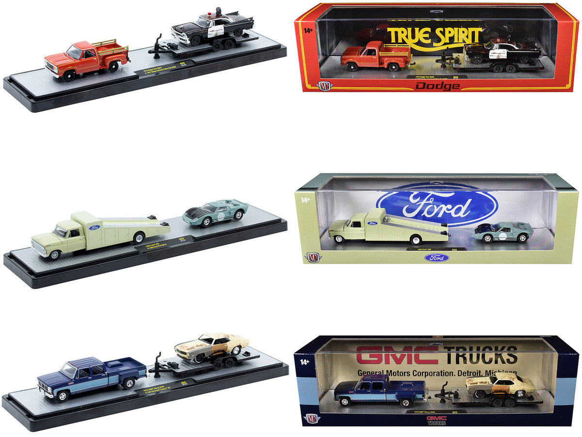 Auto Haulers Set of 3 Trucks Release 89 Limited Edition to 8000 pieces Worldwide 1/64 Diecast Models by M2 Machines LuxuryLifeWay Online Store
