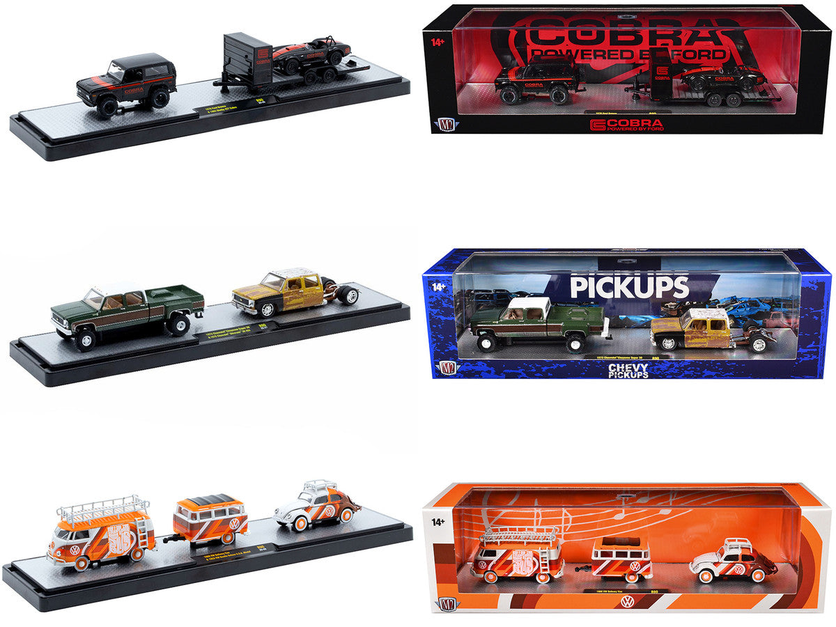 Auto Haulers Set of 3 Trucks Release 90 Limited Edition to 8000 pieces Worldwide 1/64 Diecast Models by M2 Machines LuxuryLifeWay Online Store