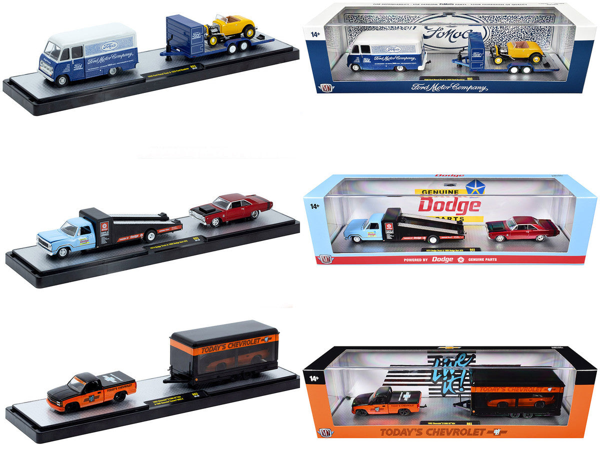 Auto Haulers Set of 3 Trucks Release 93 Limited Edition to 6000 pieces Worldwide 1/64 Diecast Model Cars by M2 Machines LuxuryLifeWay Online Store