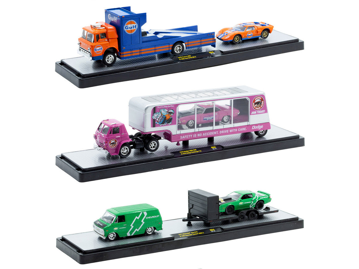 Auto Haulers Set of 3 Trucks Release 94 Limited Edition to 6000 pieces Worldwide 1/64 Diecast Models by M2 Machines LuxuryLifeWay Online Store