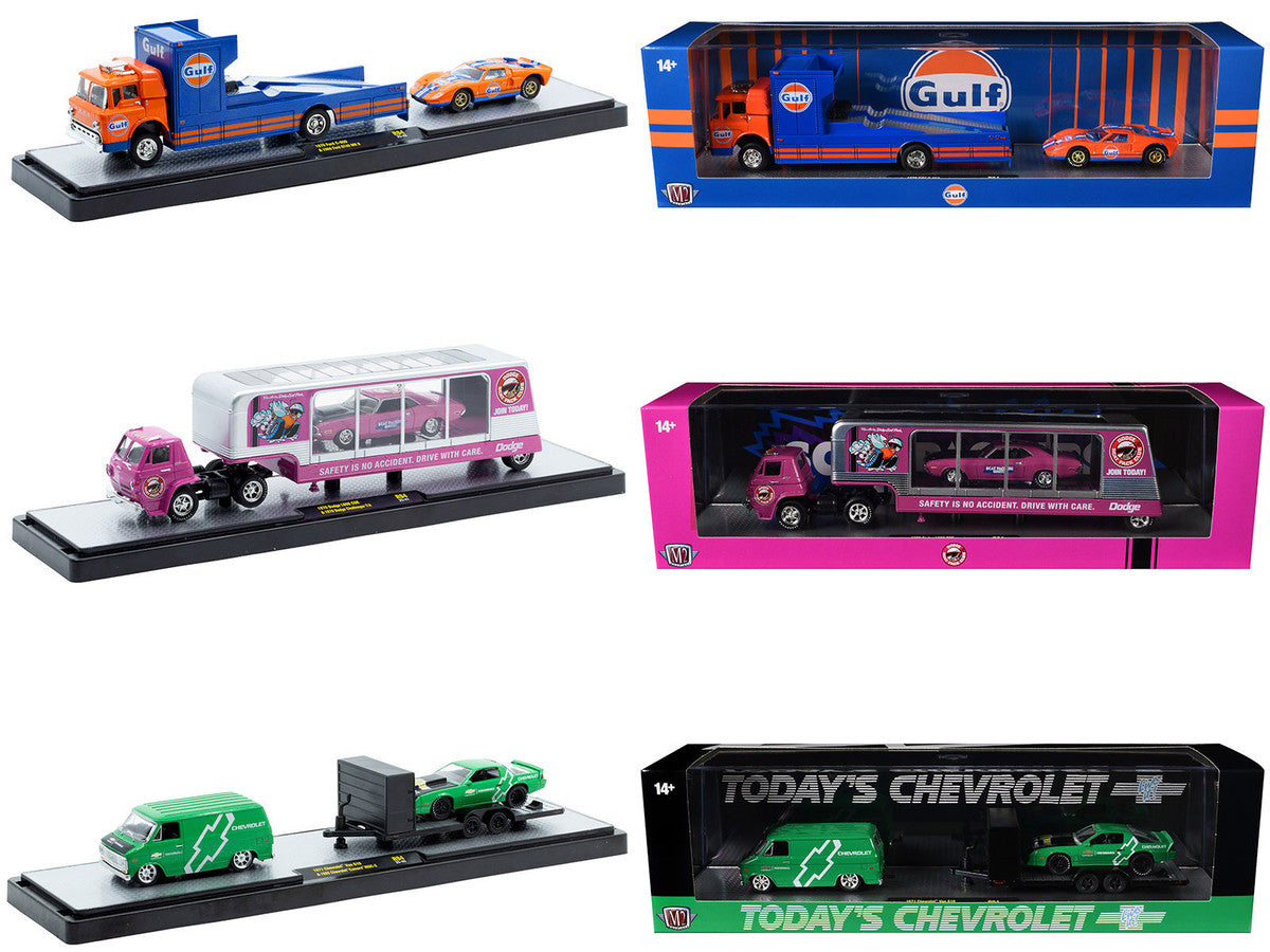 Auto Haulers Set of 3 Trucks Release 94 Limited Edition to 6000 pieces Worldwide 1/64 Diecast Models by M2 Machines LuxuryLifeWay Online Store