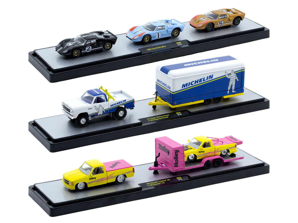 Auto Haulers Set of 3 Trucks Release 98 Limited Edition to 9400 pieces Worldwide 1/64 Diecast Model by M2 Machines LuxuryLifeWay Online Store