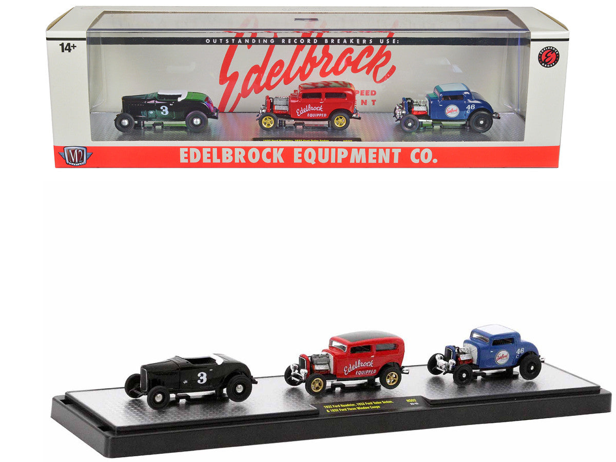 "Edelbrock Equipment Co." Set of 3 Pieces Limited Edition to 2750 pieces Worldwide 1/64 Diecast Models by M2 Machines LuxuryLifeWay Online Store