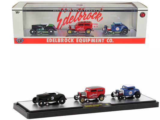 "Edelbrock Equipment Co." Set of 3 Pieces Limited Edition to 2750 pieces Worldwide 1/64 Diecast Models by M2 Machines LuxuryLifeWay Online Store