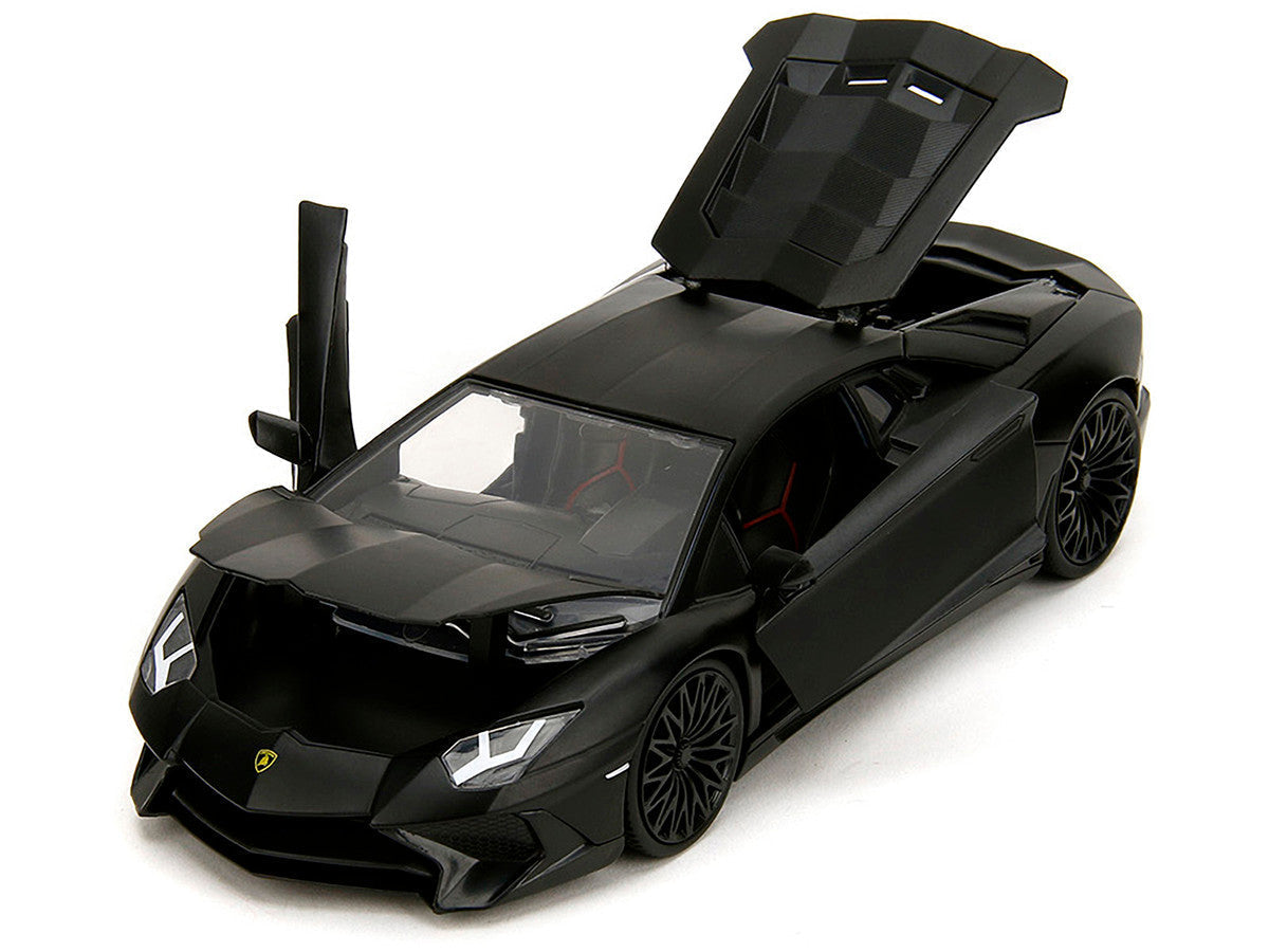Shaw's Lamborghini Aventador Matt Black "Furious 7" (2015) Movie "Fast & Furious" Series 1/24 Diecast Model Car by Jada LuxuryLifeWay Online Store