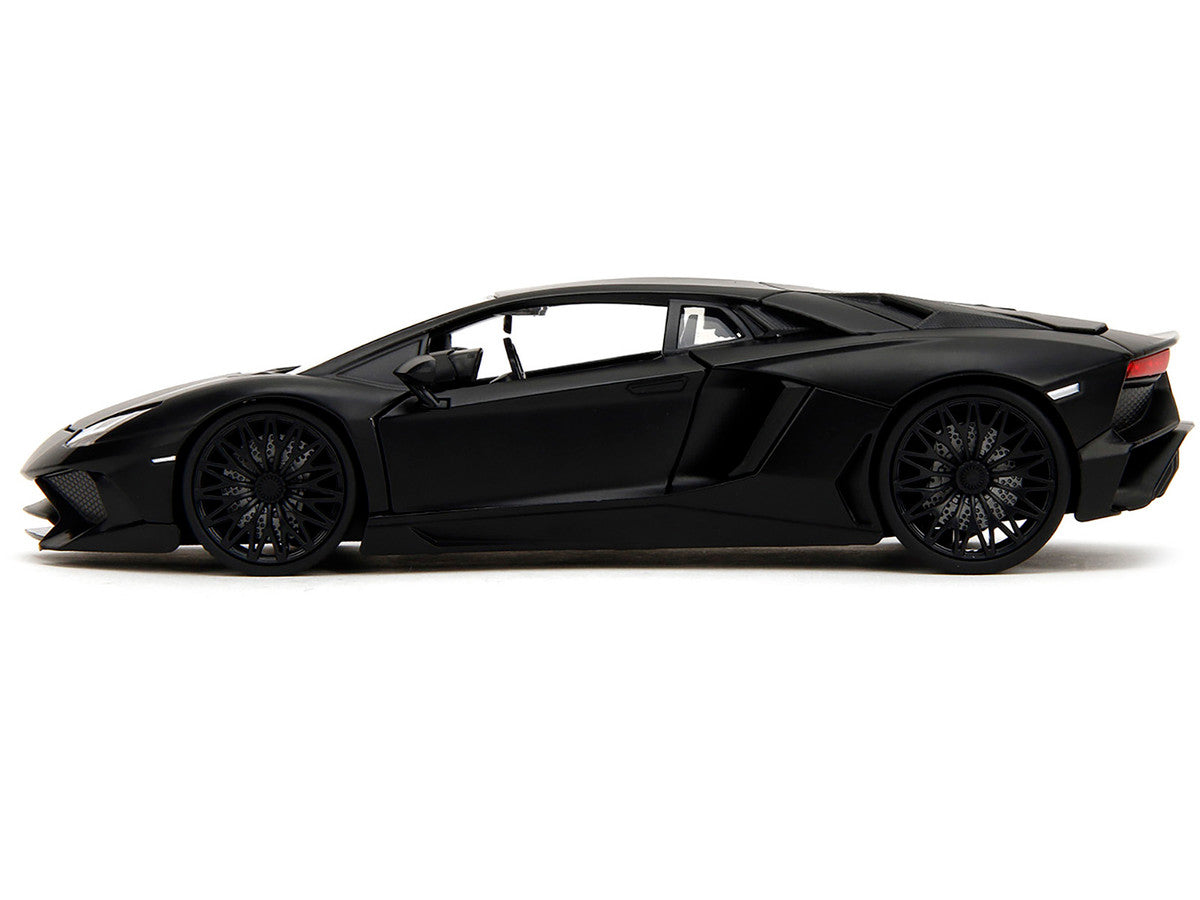 Shaw's Lamborghini Aventador Matt Black "Furious 7" (2015) Movie "Fast & Furious" Series 1/24 Diecast Model Car by Jada LuxuryLifeWay Online Store