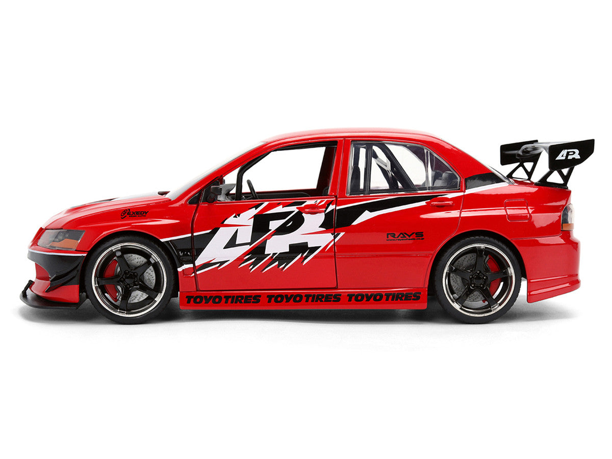Sean's Mitsubishi Lancer Evolution IX RHD (Right Hand Drive) Red with Graphics "The Fast and the Furious: Tokyo Drift" (2006) Movie "Fast & Furious 25 Years" Series 1/24 Diecast Model Car by Jada LuxuryLifeWay Online Store