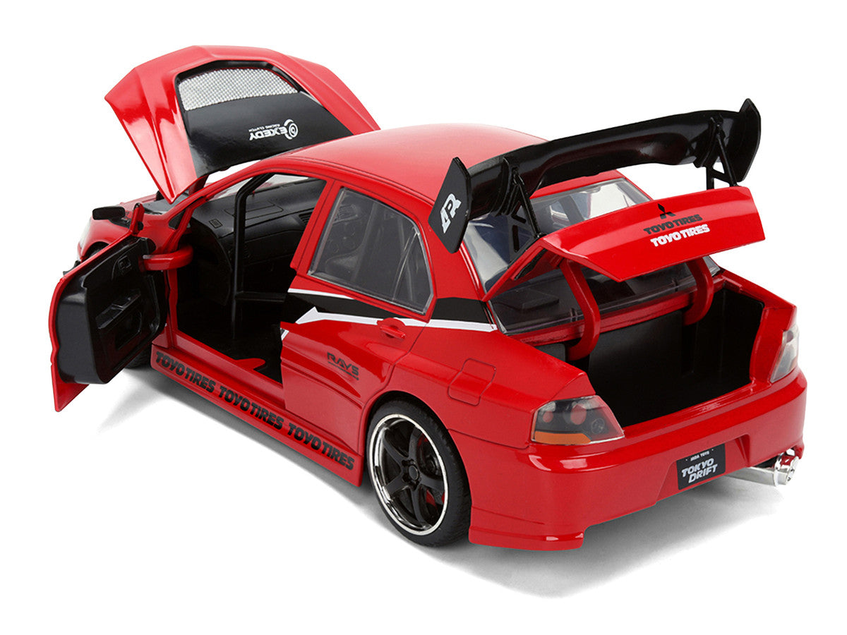 Sean's Mitsubishi Lancer Evolution IX RHD (Right Hand Drive) Red with Graphics "The Fast and the Furious: Tokyo Drift" (2006) Movie "Fast & Furious 25 Years" Series 1/24 Diecast Model Car by Jada LuxuryLifeWay Online Store
