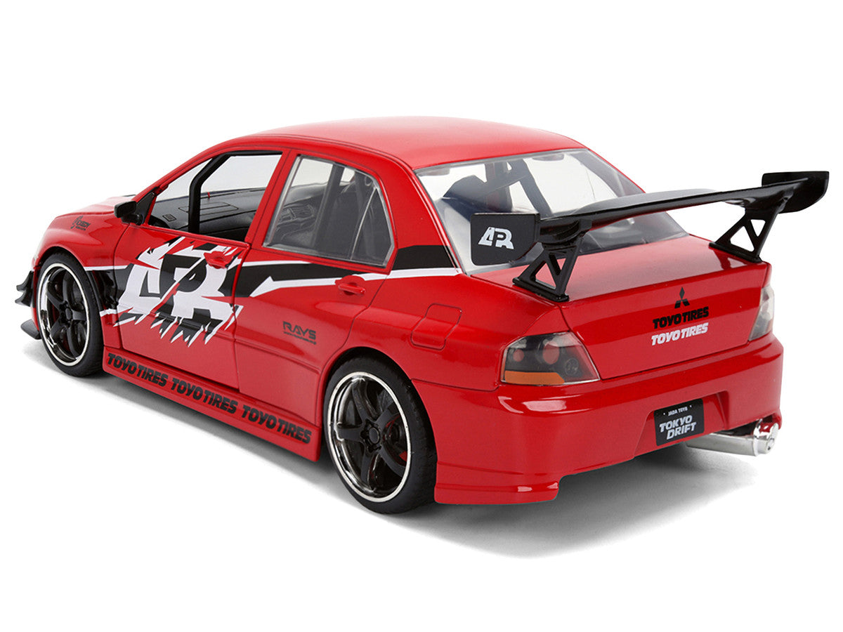 Sean's Mitsubishi Lancer Evolution IX RHD (Right Hand Drive) Red with Graphics "The Fast and the Furious: Tokyo Drift" (2006) Movie "Fast & Furious 25 Years" Series 1/24 Diecast Model Car by Jada LuxuryLifeWay Online Store