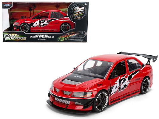 Sean's Mitsubishi Lancer Evolution IX RHD (Right Hand Drive) Red with Graphics "The Fast and the Furious: Tokyo Drift" (2006) Movie "Fast & Furious 25 Years" Series 1/24 Diecast Model Car by Jada LuxuryLifeWay Online Store
