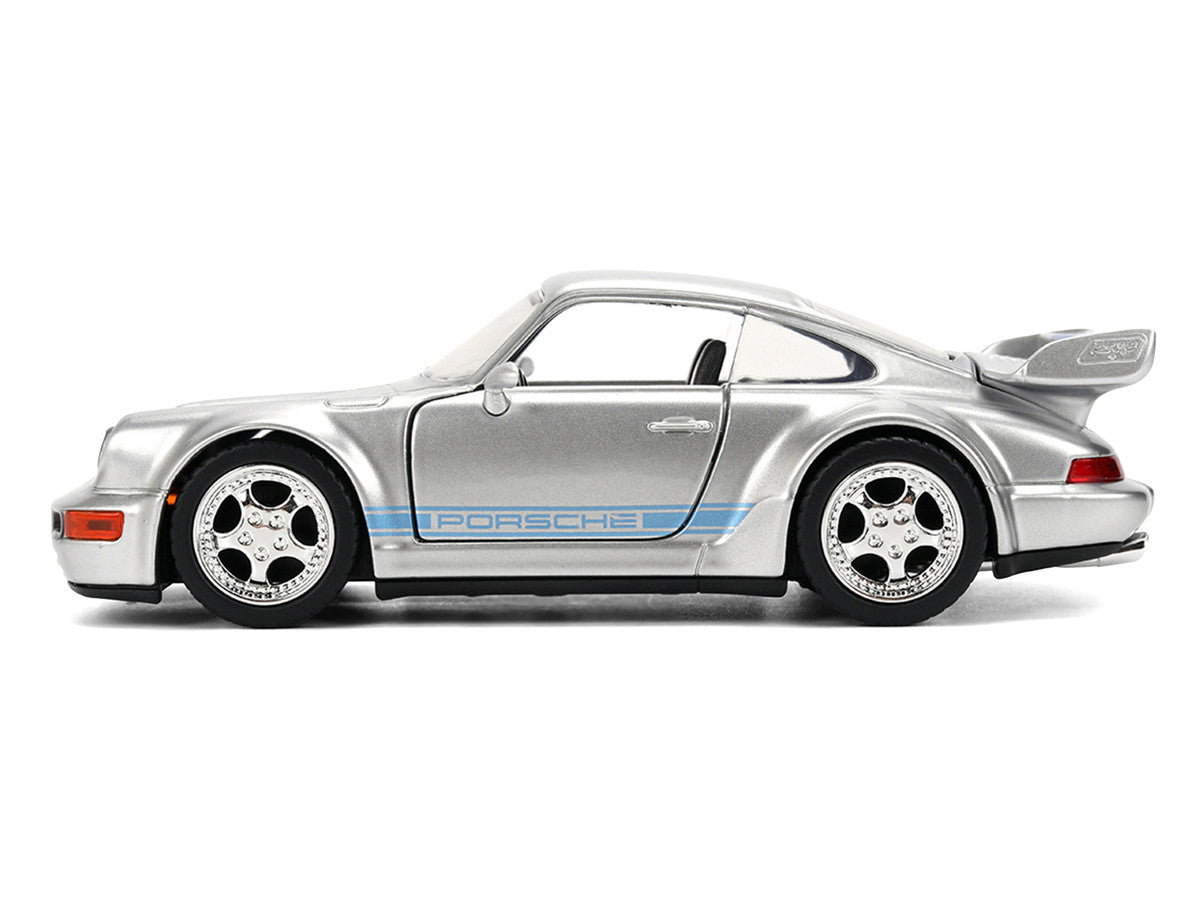 Porsche 911 Carrera RS 3.8 "Mirage" Silver Metallic with Blue Stripes "Transformers: Rise of the Beasts" (2023) Movie "Hollywood Rides" 1/32 Diecast Model Car by Jada LuxuryLifeWay Online Store