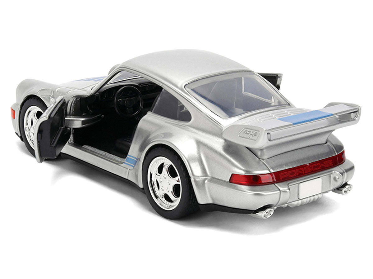 Porsche 911 Carrera RS 3.8 "Mirage" Silver Metallic with Blue Stripes "Transformers: Rise of the Beasts" (2023) Movie "Hollywood Rides" 1/32 Diecast Model Car by Jada LuxuryLifeWay Online Store